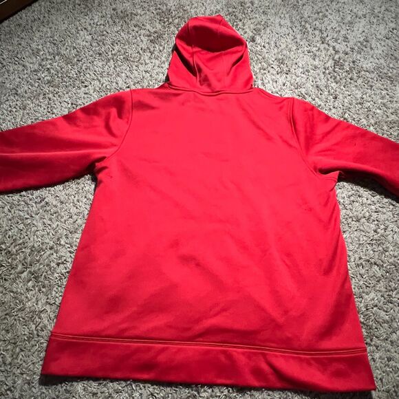Under Armour UA Storm Men's Hoodie Large Loose Fit Cold Gear Red Silver - Picture 2 of 8